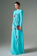 Layla Crepe A-Line Embellished Floral Couture Gown for women, from 21SIX, The Viet Concept