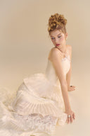 LINH PHUNG • Reverie Ivory Sequin Lace Halter Gown