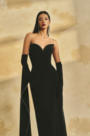 Crystal Embellished Off-Shoulder Crepe Evening Gown for women, from L'SCARLETT, The Viet Concept