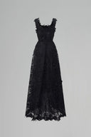 Midnight Blossom Pearl-Cluster Lace Mullet Dress for women, from IHF STUDIO, The Viet Concept