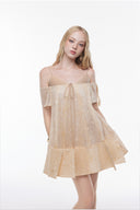 LUCILLA • Connie Off-Shoulder Floral Lace Mini Dress