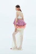 LA VIERGE • Dalia Tiered Ombré Tulle Maxi Dress