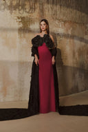 L' SCARLETT • Aurelia 3D Crystal Floral Off-Shoulder Maxi Gown