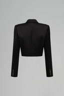 Noir Sculpt Cropped Open-Front Taffeta Blazer for women, from IHF STUDIO, The Viet Concept 