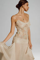 Cream Diana Midi Dress for women, from La Vierge, The Viet Concept 