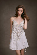 KEIRA TONG • Floral Vine Embroidered Lace Gown