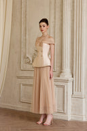 CALISTA • Dorell Pleated Tulle Silk-Lined Maxi Skirt