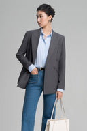 Grey Ima Double Breasted Blazer for women, from HOBB, The Viet Concept 