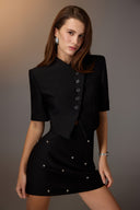 Asymmetric Flap Collar Viscose Top for women, from KEIRA TONG, The Viet Concept 