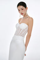 JOSÉPHINE • Collette Ivory Satin Corset Gown Set - The Viet Concept