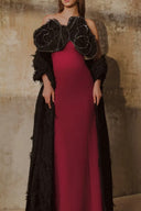 L' SCARLETT • Aurelia 3D Crystal Floral Off-Shoulder Maxi Gown