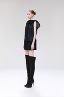  Serendipity Draped Metallic Chiffon Mini Dress for women, from SORAMAME, The Viet Concept 