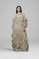 Ambré Couture Floral Ruffle Chiffon Maxi Gown for women, from LINH PHUNG, The Viet Concept