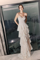 THÉSONG • Ivoire Clair Ruffled Chiffon Evening Gown