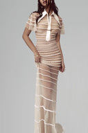 White Opaline Maxi Dress for woman, from POEM, The Viet Concept