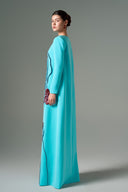 Layla Crepe A-Line Embellished Floral Couture Gown for women, from 21SIX, The Viet Concept