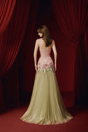 Lotus Éclat Floral Embroidered Halter Gown for women, from JOSEPHINE, The Viet Concept