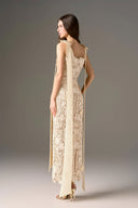 Ivory Jardin Embellished Lace Midi Column Dress for women, from IHF STUDIO, The Viet Concept