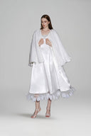 Swan Feather Trim Satin Maxi Gown for women, from DANG PHONG DESIGNER, The Viet Concept