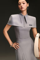 Cropped Cape-Shoulder Tailored Shirt for women, from Keira Tong, The Viet Concept