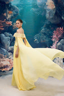 Celestine Pearl Off-Shoulder Cape Gown for women, from 21SIX, The Viet Concept