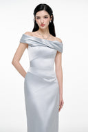 Lina Pastel Blue Satin Gown for women, from JOSEPHINE, The Viet Concept 