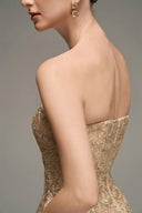 Beige Celestia Guipure Lace Maxi Dress for women, from IHF STUDIO, The Viet Concept 