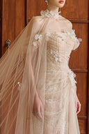 CALISTA • Mirel Embellished Soft Tulle Cape