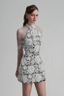 White Petalia Halter Neck Mini Dress for women, from Calista, The Viet Concept
