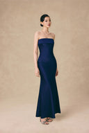 Sapphire Silk Taffeta Strapless Evening Gown for women, from VONTIER DE MONTIER, The Viet Concept