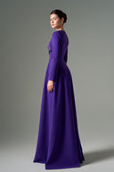 Amina Embellished Crepe U-Neck Floral Gown for women, from 21SIX, The Viet Concept