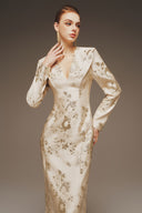 MARGÉE ATELIER • Velune Couture V-Neck Taffeta Silk Evening Gown