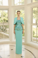 Odette Crepe Corset Peplum Gown for women, from 21SIX, The Viet Concept
