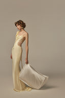 Dormeuse Cream Silk Lace Evening Gown for women, from POEM, The Viet Concept