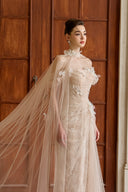 CALISTA • Mirel Embellished Soft Tulle Cape