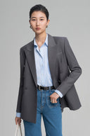 Grey Ima Double Breasted Blazer for women, from HOBB, The Viet Concept 