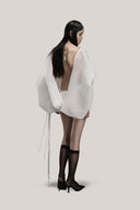 Carp Blouson Boat Neck Chiffon Mini Dress for women, from DAS LA VIE, The Viet Concept 