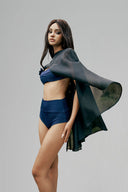 Lustrous Abyss Set With Bikini & Cape for women, from exy M, The Viet Concept 