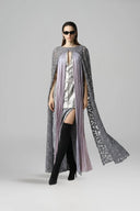 Haze Embellished Silk Lace Cape Mini Dress for women, from SORAMAME, The Viet Concept
