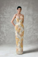 Sol Sunburst Appliqué Strapless Maxi Gown for women, from VONTIER DE MONTIER, The Viet Concept