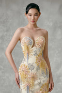 Sol Sunburst Appliqué Strapless Maxi Gown for women, from VONTIER DE MONTIER, The Viet Concept