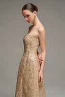 Beige Celestia Guipure Lace Maxi Dress for women, from IHF STUDIO, The Viet Concept 