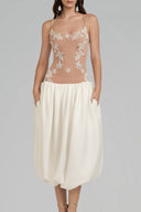 Nude & White Lorien with Top & Skirt for women, from POEM, The Viet Concept 