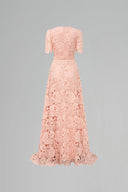Lace A-Line Gown with Crystal Embellished Neckline and Bow Belt for women, from IHF STUDIO, The Viet Concept 