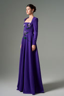 Amina Embellished Crepe U-Neck Floral Gown for women, from 21SIX, The Viet Concept