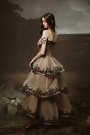 LINH PHUNG • Roma Crystal-Button Embroidered Organza Corset Maxi Dress