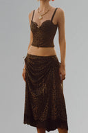 Black La Donna Fatale Set with Top & Skirt for women, from La Vierge, the Viet Concept 