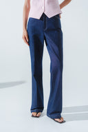 HOBB • Delina High-Rise Straight-Leg Coffee Denim Jeans