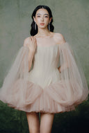LINH PHUNG • Éclat Couture Silk Chiffon Corset Mini Dress