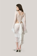 White Donna Del Mare Stretch Lace Set for women, from La Vierge, The Viet Concept 